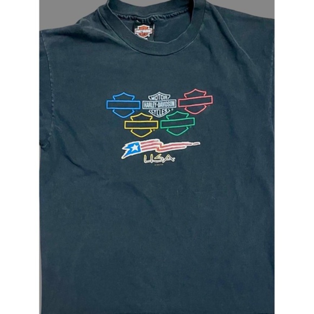 Vintage 90s Harley-Davidson ABC‎ Pontiac MI Single Stitch USA Tee Large